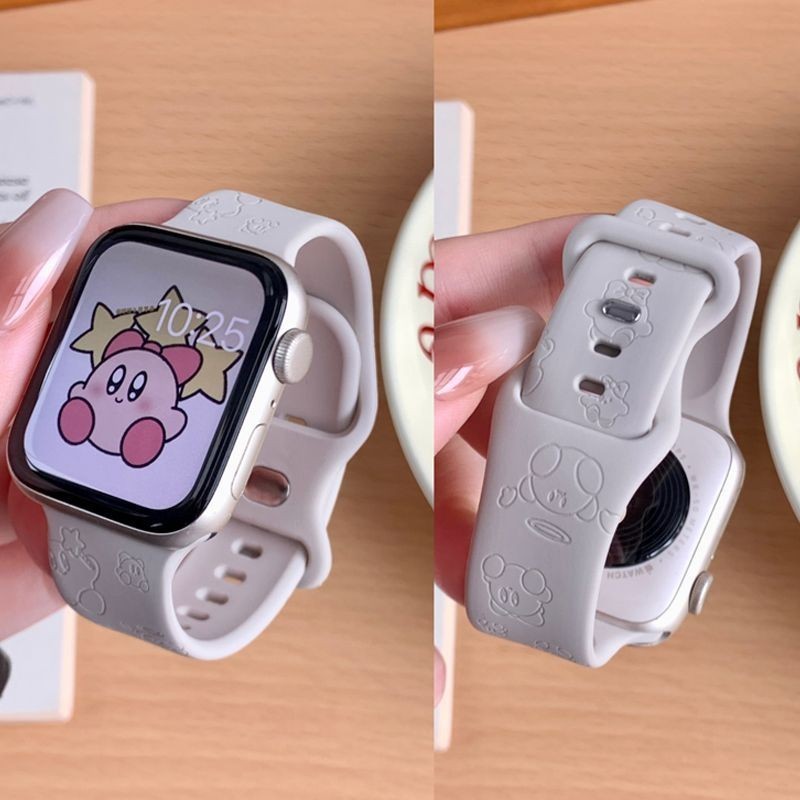 สายซิลิโคนหัวเข็มขัดคู่ Kabiwatch รูปดาวแกะสลักเลเซอร์รุ่นใหม่สำหรับ applewatch Apple Watch