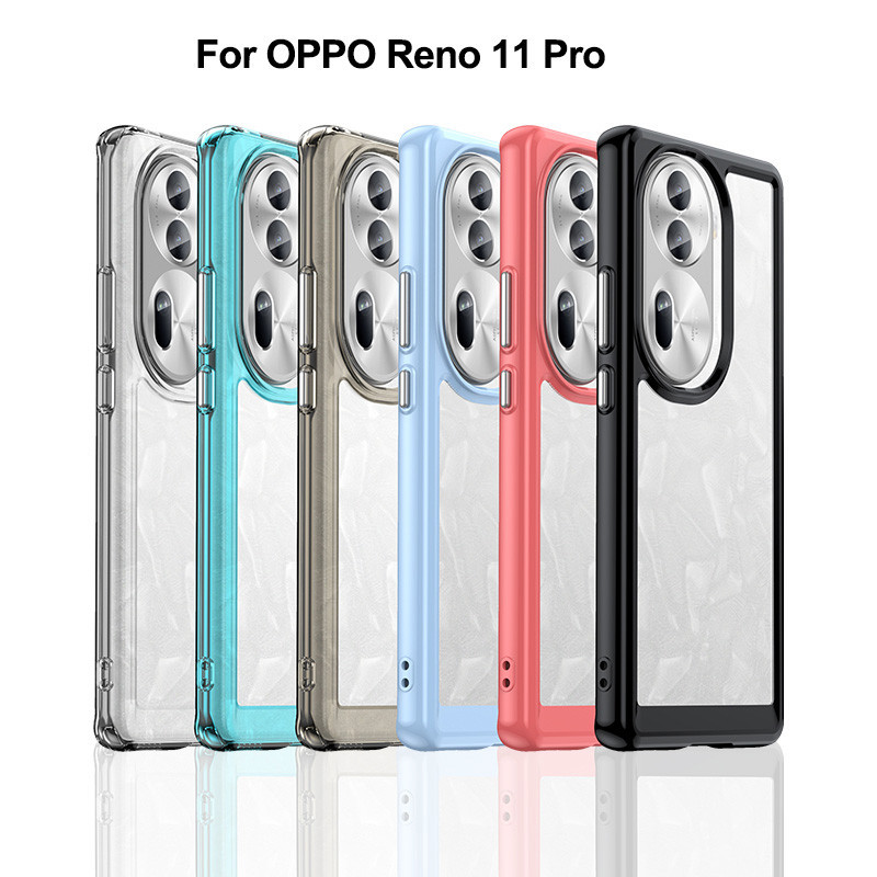 ปลอกสีโปร่งใสสําหรับ OPPO Reno11 Pro Reno10 Pro + Reno8 T/Z 5G Reno 8T 4G 8Z 5G Reno 11 Pro 10 Pro Plus Pro + เคสโทรศัพท์ฝาหลัง