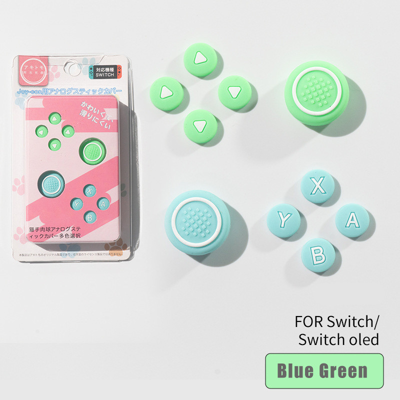 D-pad ปุ่มทิศทางข้าม ABXY สติกเกอร์ที่สําคัญจอยสติ๊ก Thumb Stick Grip Cap สําหรับ Nintendo Switch & Switch Oled NS Joy-con ผิวกรณี