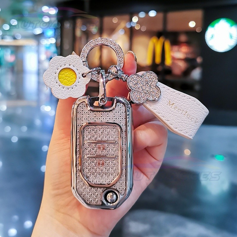 Twinkling TPU กรณีสําหรับ Honda Civic Accord Vezel Xrv Breeze Crv Crider หยกแจ๊สรถ Remote Key กล่องป้องกัน Key ผู้ถือพวงกุญแจอุปกรณ์เสริม ราคา ถูกที่สุด ดีลบีเคเค แกลเลอรีภาพที่ 7