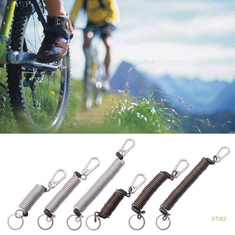 Stay Spring Coil Stretchy พวงกุญแจ Retractable Elastics พวงกุญแจเกลียวพวงกุญแจ