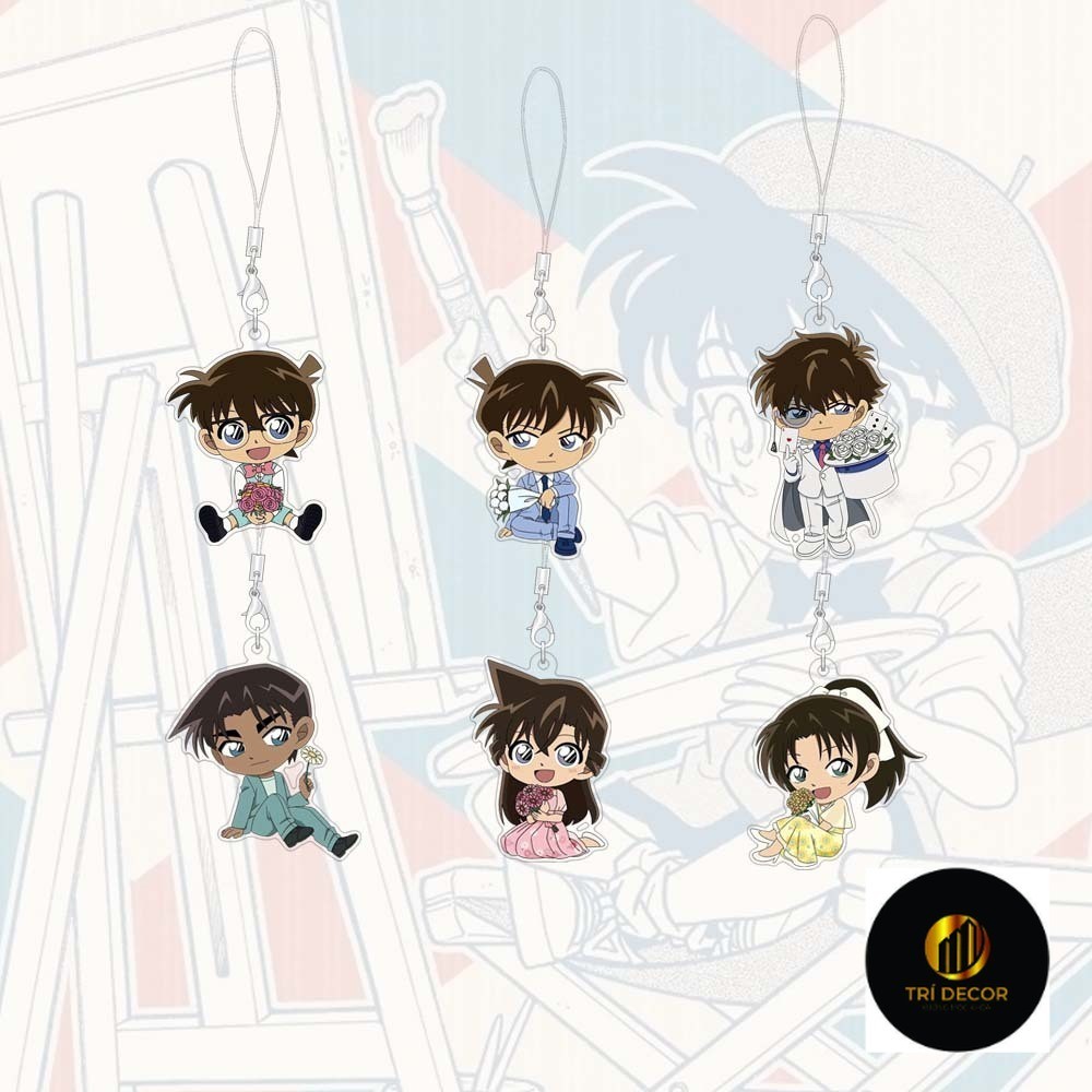 โคนัน สายคล้องโทรศัพท์อะคริลิคจี้การ์ตูนเสน่ห์กระเป๋าอุปกรณ์โทรศัพท์
