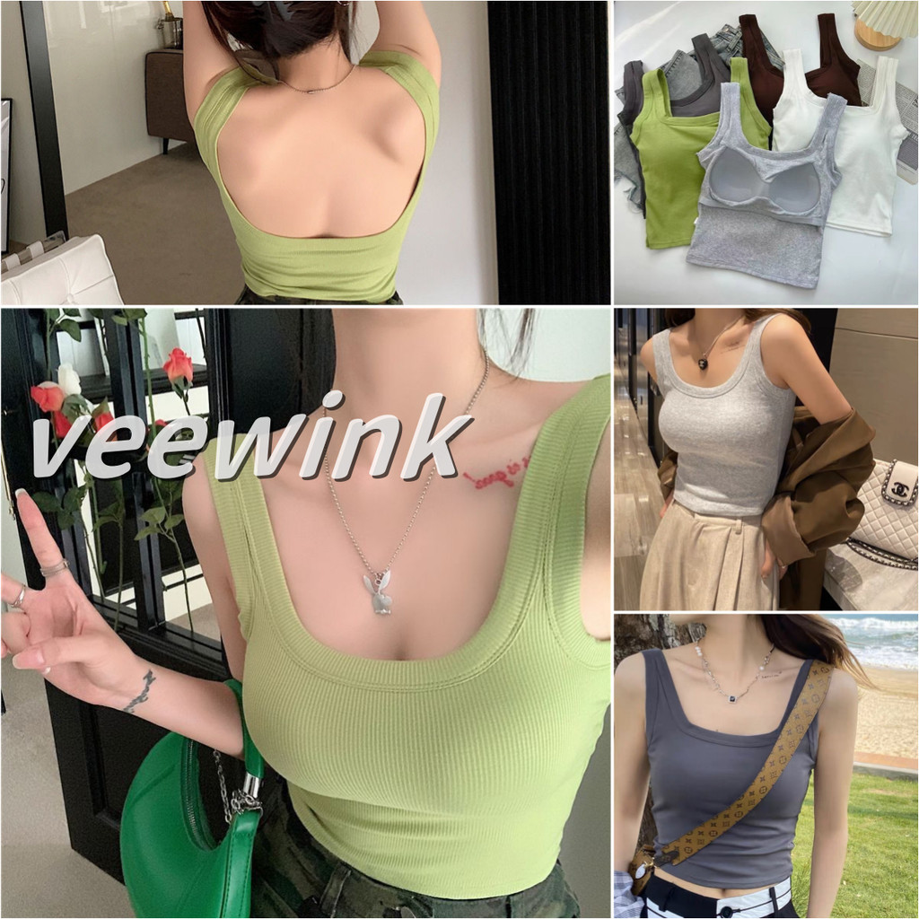 Veewink พร้อมส่งจากกทม สายเอี๊ยมเซ็กซี่ สวมใส่ภายใน ของผู้หญิง เสื้อกั๊ก เซ็กซี่ สไตล์เกาหลี ญี่ปุ่น
