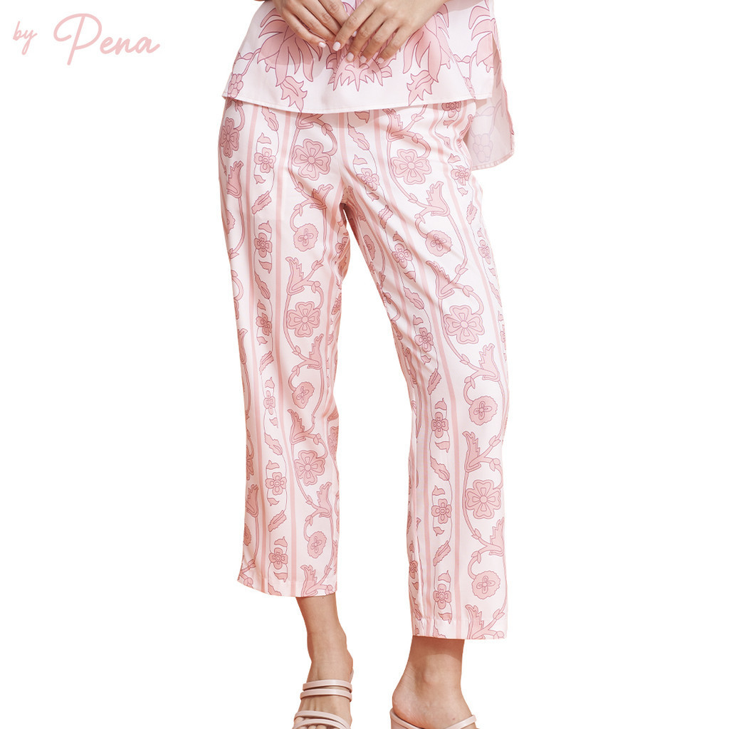 By Pena กางเกงขาลำลอง ขายาวห้าส่วน เอวยางยืด BPPL032403