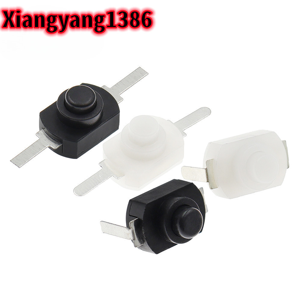 10pcs 12*8 มม.DC 30V 1A On Off Mini Push ปุ่มสําหรับไฟฉายไฟฟ้า 1208YD Self ล็อคสีดําและสีขาว