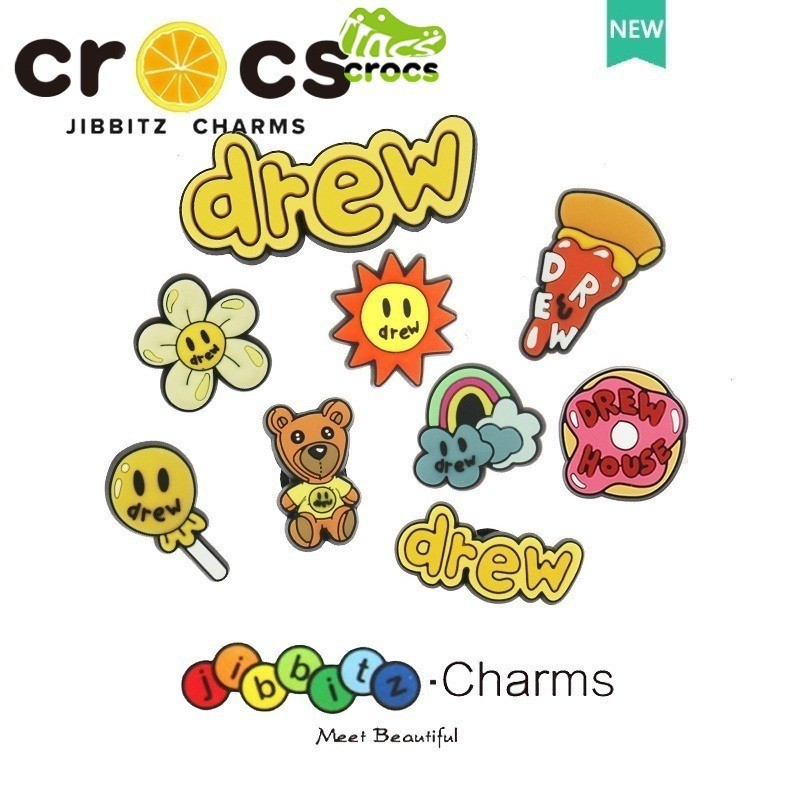 รองเท้ารูรองเท้าดอกไม้รองเท้าอุปกรณ์เสริม crocs รองเท้าหัวเข็มขัด Carlo Chi รองเท้าอุปกรณ์เสริมตกแต่งหัวเข็มขัด DIY All-Match ชุดการ์ตูน Jibbitz รองเท้าอุปกรณ์เสริม