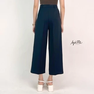 Apitta Studio รุ่น พิมพา กางเกงเอวสูงขากระบอกกลาง กางเกงทำงาน มีหูเข็มขัด สำหรับสาวสูงน้อย รหัสสินค้า ก142