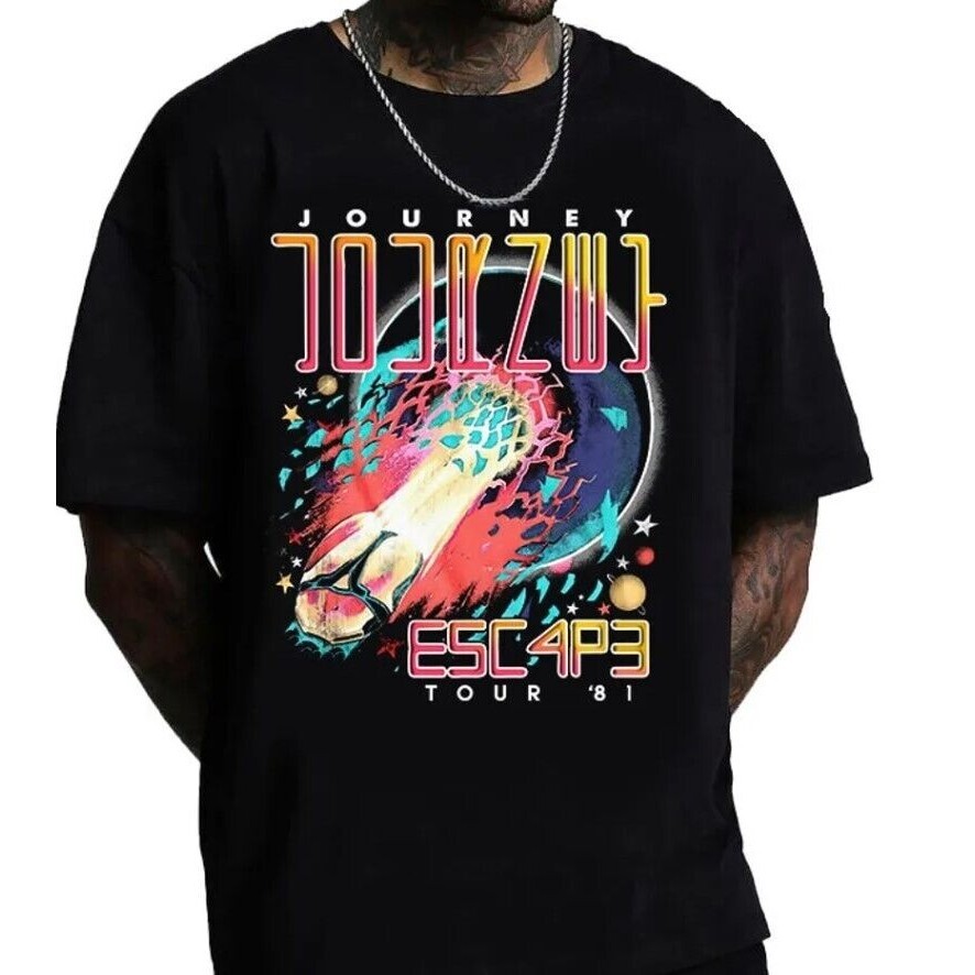 เสื้อวง Journey เสื้อยืด Journey Escape World Tour 1981