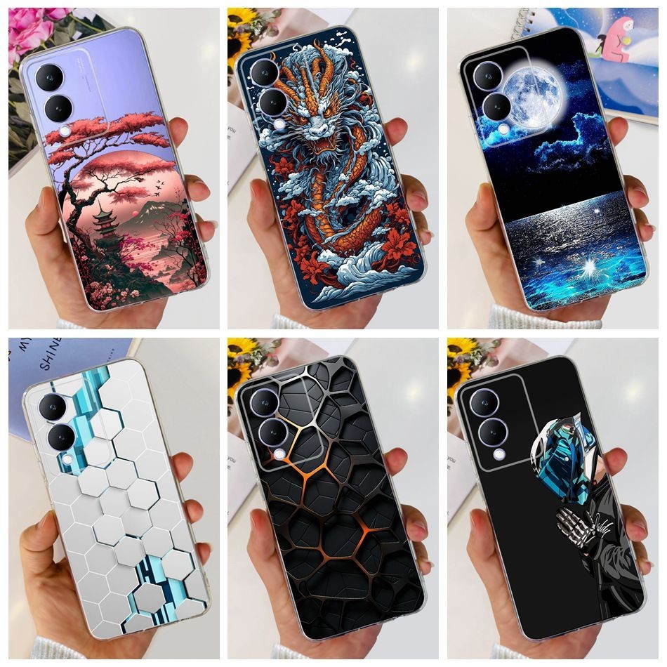 Vivo Y17S กรณี VivoY17s Y 17S 4G 2023 แฟชั ่ น Moon Dragon รูปแบบซิลิโคนนุ ่ ม TPU เคสโทรศัพท ์