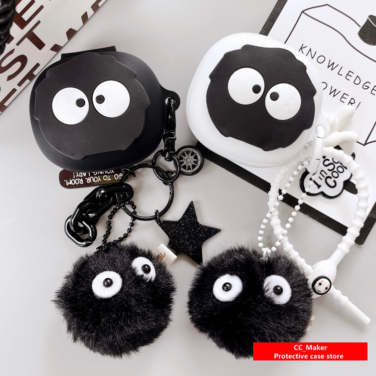 For Anker Soundcore P40i Case Cartoon Spirited Away Plush Briquettes Pendant Anker Soundcore P25i/R5