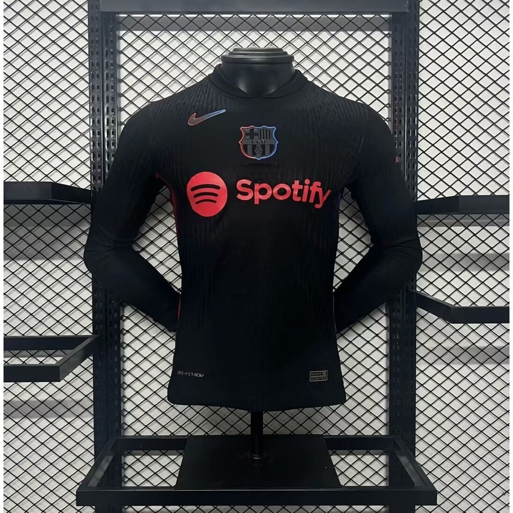 24-25 เสื้อฟุตบอลรุ่นนักเตะแขนยาวบาร์เซโลนาเยือนเสื้อฟุตบอลแขนยาวคุณภาพสูงด้านบน อ่า.+