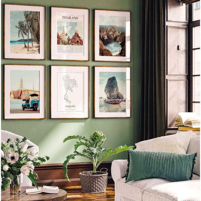 วัดพระแก ้ ว Travel Print Thailand Temple wall Decor Bangkok Landmark Poster Thailand Travel Prints 