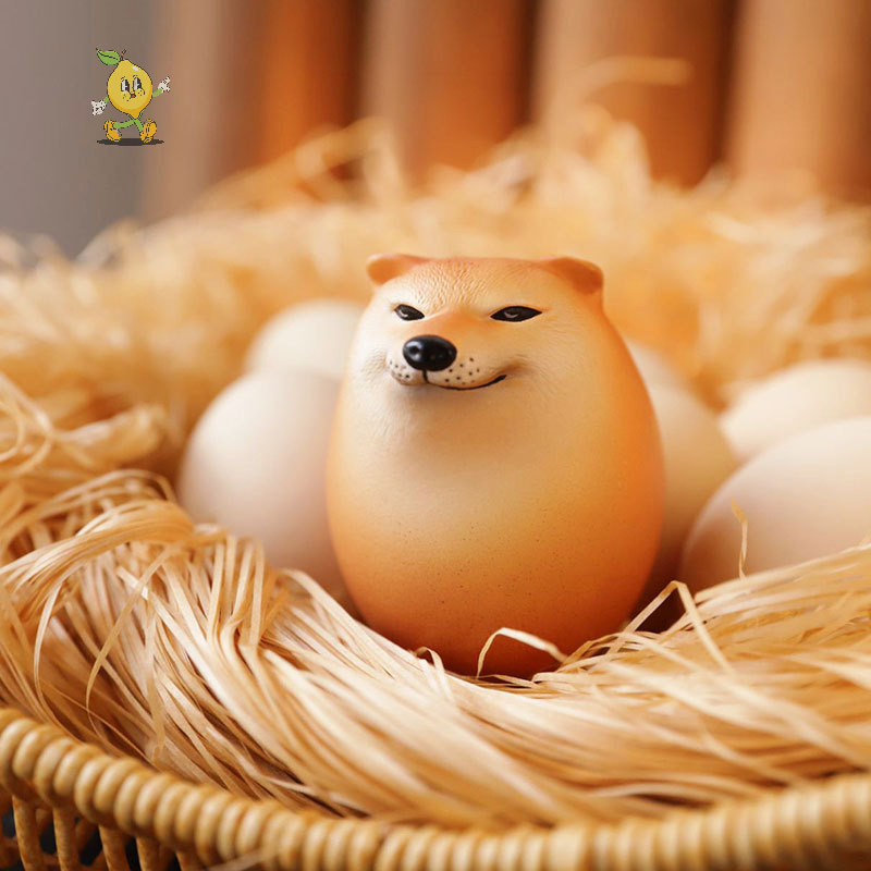 [mozh] Creative Shiba Inu รูปไข่สมจริง PVC ตกแต่งห้องสุนัขและไข่ Union ตกแต่งสําหรับโฮมออฟฟิศสนุกของขวัญคริสต์มาส [TH]