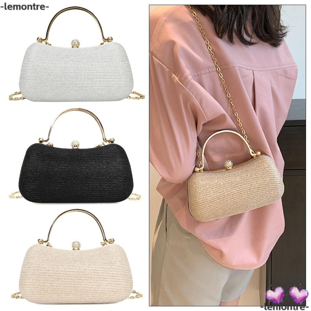 Lemontre 1 ชิ้น กระเป๋าราตรี, กระเป๋าคลัทช์ กระเป๋าสะพายไหล่, แฟชั่น ลูกปัด ดินเนอร์ รูปไข่ ผู้หญิง ถือ สําหรับงานแต่งงาน ปาร์ตี้