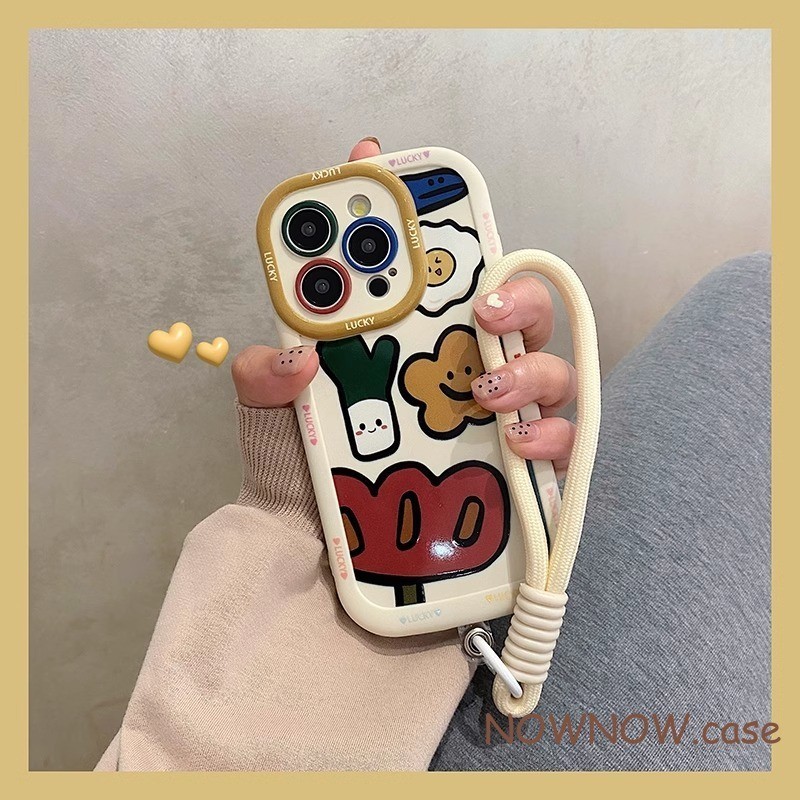 Ins การ์ตูนน่ารักกราฟฟิตีกับหน้ายิ้มที่วาดด้วยมือง่ายตุ๊กตาไข่เคสโทรศัพท์เข้ากันได้สําหรับiPhone 15 14 13 12 11 Pro MAX X XR XS MAX 7 8 Plusปกอ่อน