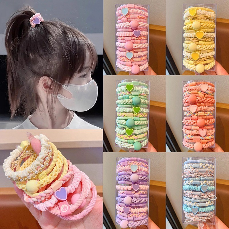 2024 ใหม่ ชุด 5 ชิ้น เชือกผมมนุษย์สี ไม่ทําลายผม ยางรัดผูกหัวเชือก
