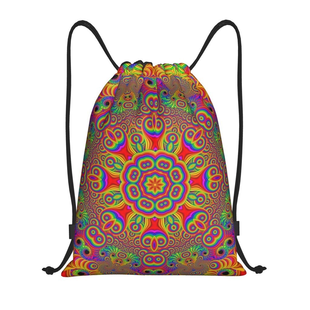 [ในสต็อก] Kaleidoscope Gym Sack Bag Sport Drawstring Backpack Bag for Gym Shopping Sport Yoga Outdoo