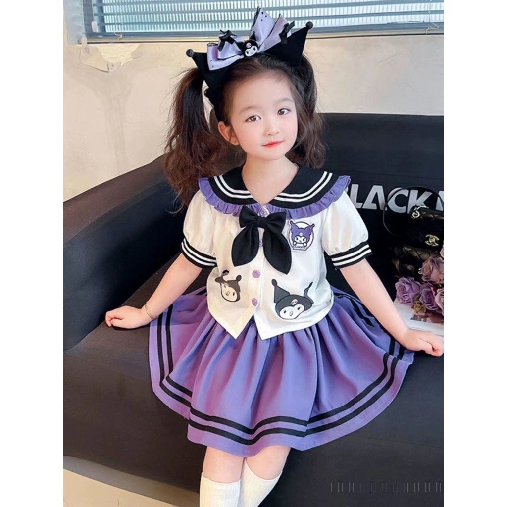 ชุด JK สาวฤดูร้อน 2024 ใหม่สไตล์ตะวันตกวิทยาลัยทารก Clow M กระโปรงจีบชุดสองชิ้น
