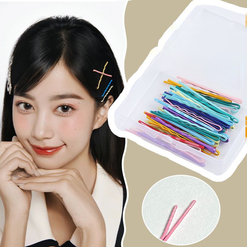 กิ๊บติดผมหน้าม้า ฐานสีดํา เรียบง่าย 50 ชิ้น