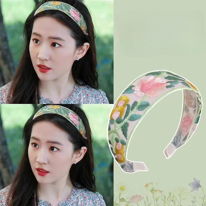 ฤดูร้อนใหม่ลูกไม้หนาเย็บปักถักร้อยลูกไม้ทวิภาคีแถบคาดศีรษะสไตล์ชาติพันธุ์ปักแถบคาดศีรษะ ของผู้หญิง และอารมณ์ที่ละเอียดอ่อน