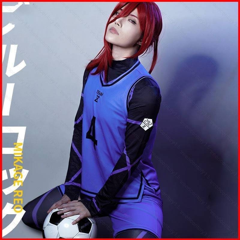 Blue Lock คอสเพลย์เครื่องแต่งกายฟุตบอล Jersey Jumpsuit ชุดเสื้อกั๊ก Isagi Yoichi ทีม V ชุดกีฬา Isagi