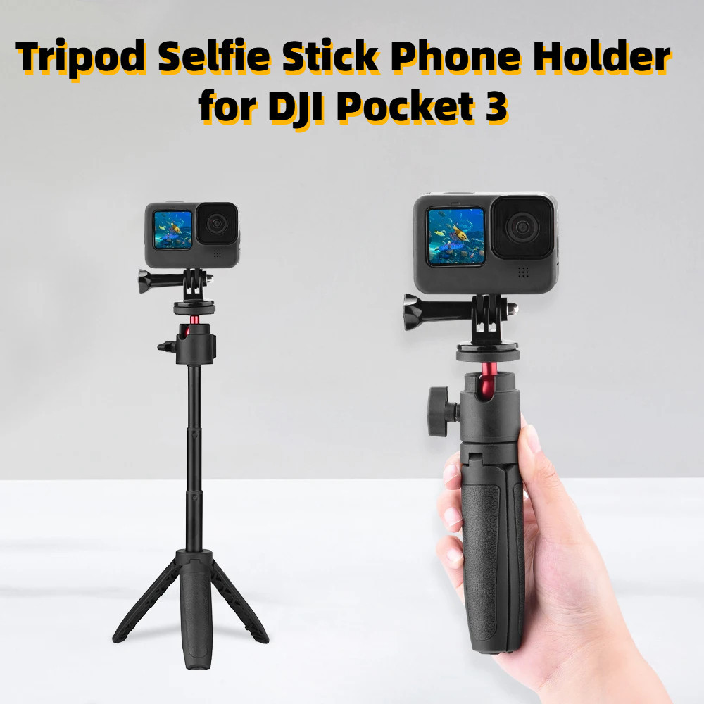 ขาตั้งกล้อง Selfie Stick ที่วางโทรศัพท์สําหรับ DJI Pocket 3/Gopro/Insta360 Action กล้องปรับขาตั้งกล้อง Extension rods