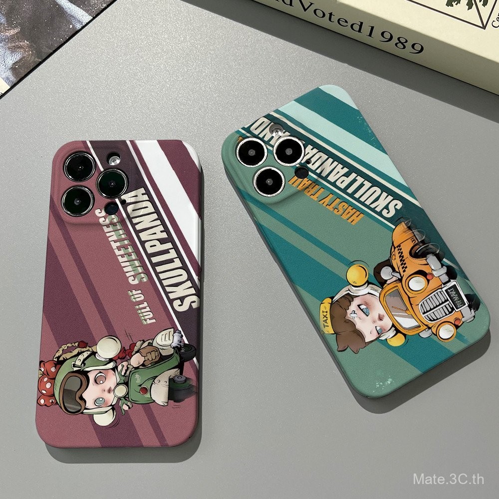 Pop Mart เคสโทรศัพท์ skullpanda เคสฟิล์ม เหมาะสําหรับ iPhone15/14promax/Xiaomi 14 เคส FLOA