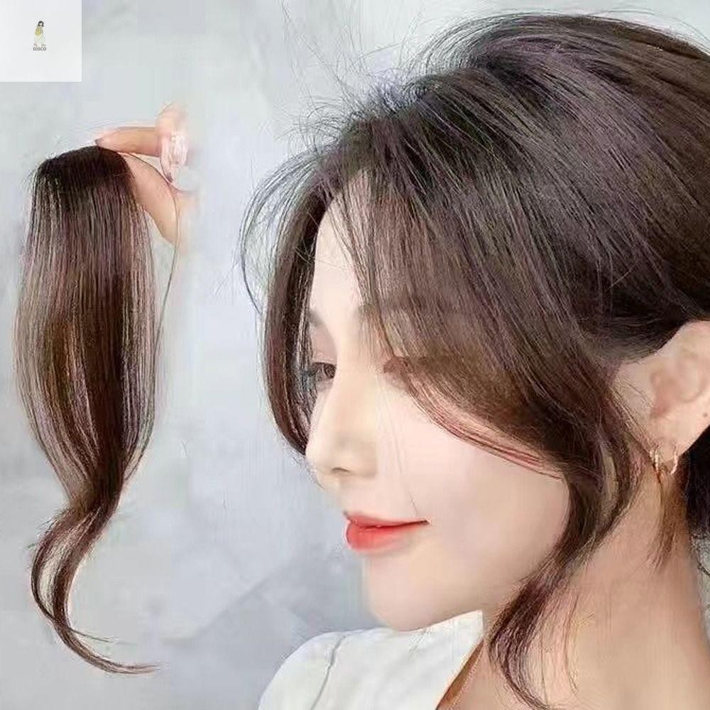 Disco กลาง-ชิ้นส่วน Bangs ที่มองไม่เห็นสไตล์ All-Match คลิปในหน้าผากอุปกรณ์เสริมผมเส้นใยทนความร้อนผู้หญิงหญิง Synthesis วิกผม