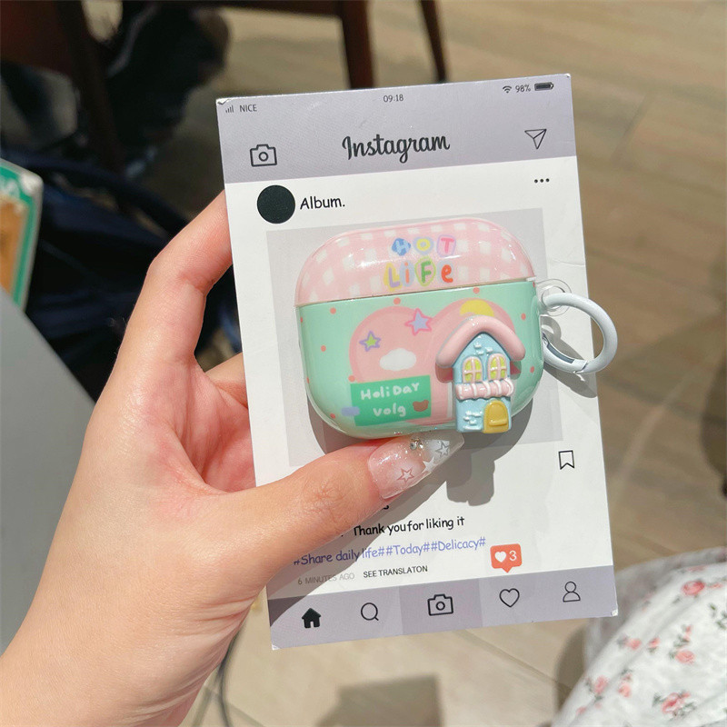 Love House เหมาะสําหรับ Airpods4 Airpods1/2 3 Pro pro2 ชุดหูฟังไร้สายบลูทูธป้องกันกรณี AirPodsPro pro2 4 3 หูฟังป้องกันกรณี