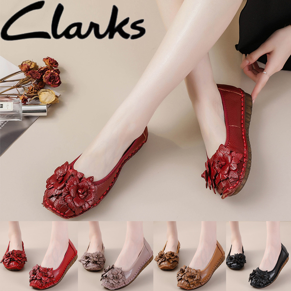 Clarks รองเท้าใหม่ pata รองเท้าผู้หญิง clarks Flats ผู้หญิงของแท้หนังจัสมินผู้หญิงเหมาะสําหรับ Occas