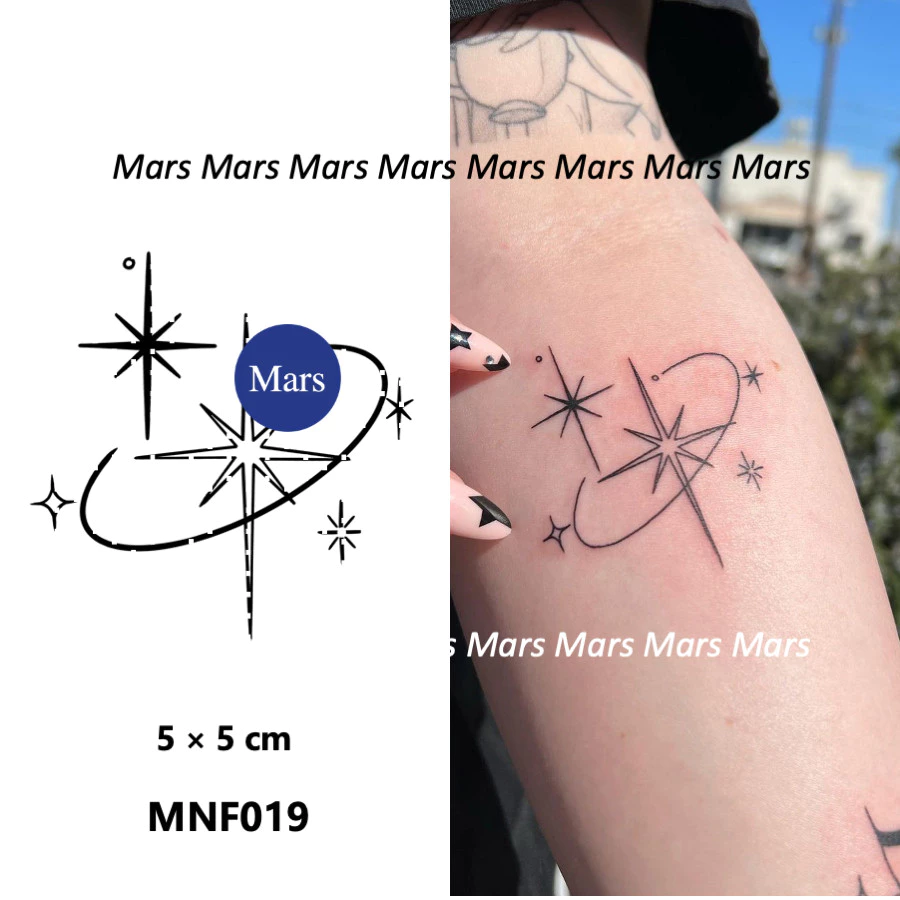 Mars Tattoo NEW Technology - รอยสักชั่วคราว-lasting 2 สัปดาห์, สติ๊กเกอร์รอยสัก,Spark, Star, Space MNF019