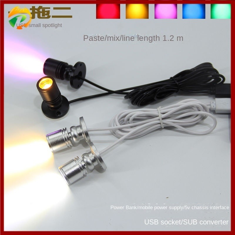 Minifigure Model 5v LED spotlight dual head mini USB port display