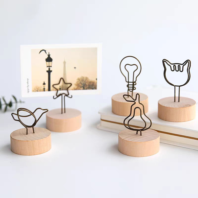 Crystal คลิปหนีบกระดาษโน๊ต คลิปหนีบรูปภาพ กระดาษโน้ต ฐานไม้ สำหรับตกแต่งบ้าน ตั้งโต๊ะ ออฟฟิศ - รูปที่ 2