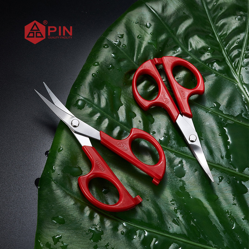Pin กรรไกรเย็บปักถักร้อยโค้งขนาดคู่ (12.2 ซม./4.8" & 14.8 ซม./5.83") - กรรไกรเย็บปักถักร้อยสีแดงสแตนเลส, Micro-Tip สําหรับการตัดด้ายที่ละเอียดอ่อน