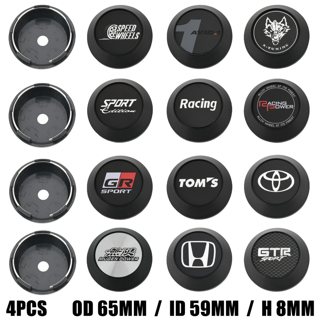 4ตัว ฝาครอบดุมล้อ 65มม ฝาครอบล้อ Mugen Racing Power GR Sport ขอบ X-TUNING โลโก้ ฝาครอบดุมล้อแม็ก โตโยต้า จีอาร์ ฮอนด้า มิตซูบิชิ