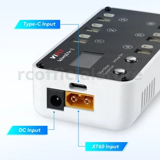Vifly WhoopStor 3 V3 6 พอร์ต 1S LIPO เครื่องชาร์จแบตเตอรี่ Discharger ฟังก์ชั่นจัดเก็บข้อมูลสําหรับ FPV Tinywhoop 4.2V 4.35V BT2.0 PH2.0