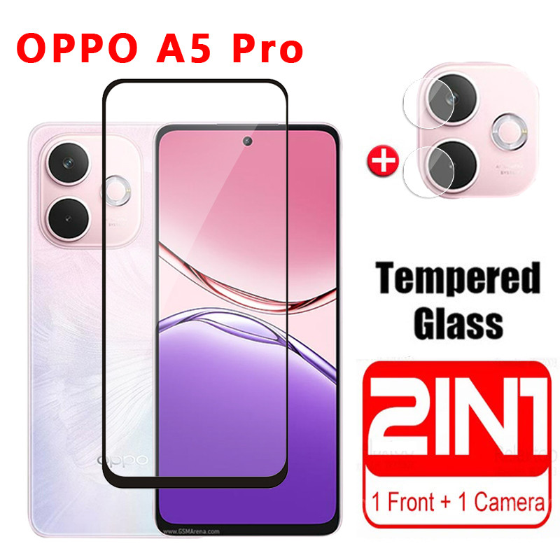 กระจกนิรภัยสําหรับ OPPO A5 i Pro A6 PRO 5G 2025 ป้องกันหน้าจอคลุมทั้งหมดฟิล์มป้องกันโทรศัพท์สําหรับ A6Pro OPPOA5Pro A5i A5i A5iPro A5i Pro เลนส์กล้อง