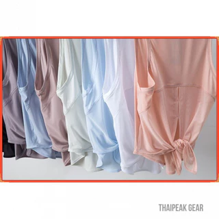 เสื้อกล้ามผู้หญิง ทรงหลวมปกปิดเนื้อ ผ้าเบาระบายอากาศ มีหลายสีพื้น