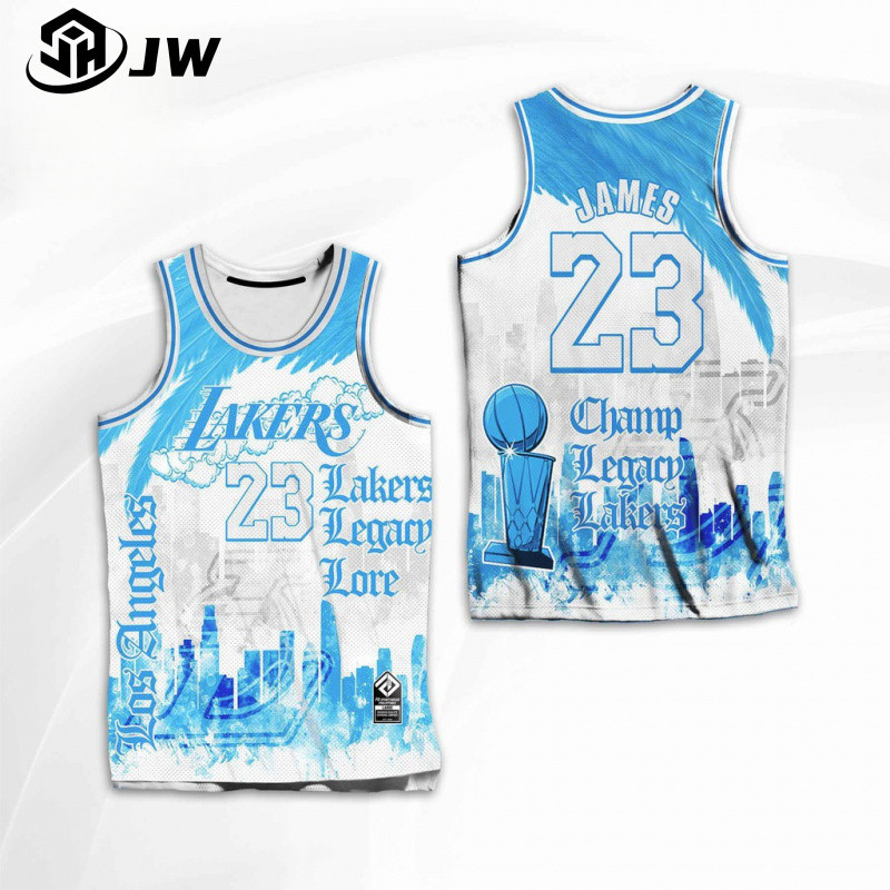 2025 ฟรี 3D พิมพ์รูปแบบชื่อและหมายเลข, LeBrown James Los Angeles Lakers Full Sublimation Concept Jer