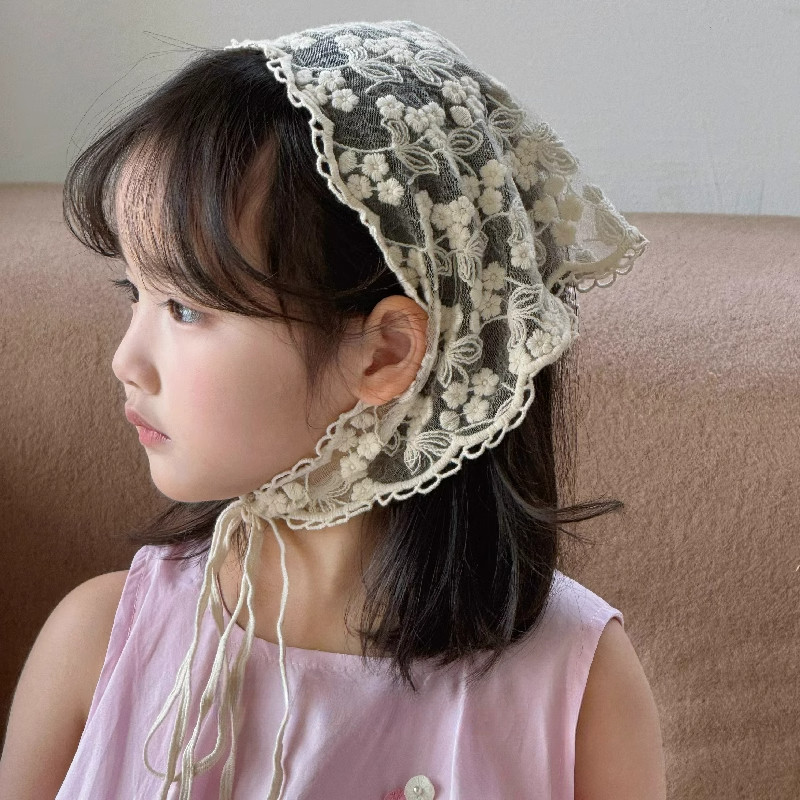 ลูกไม้สามเหลี่ยม Turban Head Kerchief ผ้าฝ้ายผม Bandana Headwear