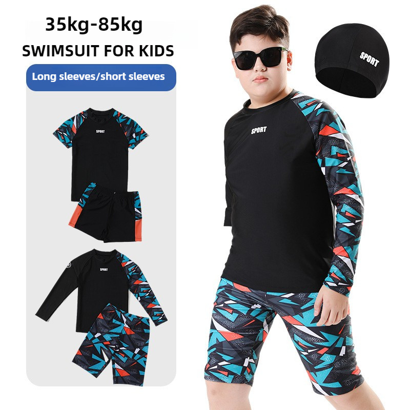 ชุดว่ายน้ำเด็กโต ใส่สบายยืดได้สูง 35-85KG อายุ 9-16 ปี ชุดว่ายน้ำเด็กผู้ชาย swimwear for boys