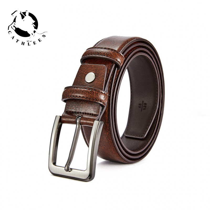 CATHLEENเข็มขัดหนังวัวแท้ ลําลอง เข้ากับทุกการแต่งกาย สไตล์นักธุรกิจ สําหรับผู้ชาย เข็มขัด