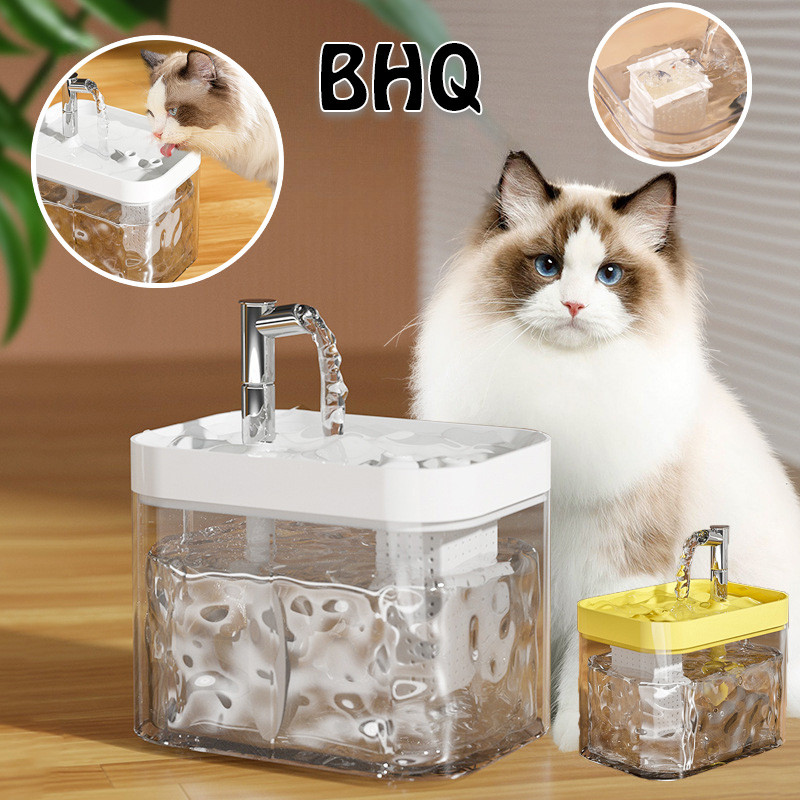 BHQ Pet Fountain Automatic Pet Cat Fountain ติดตั้งเครื่องกรองน้ําซึ่งสะดวกและชาญฉลาดอัตโนมัติ