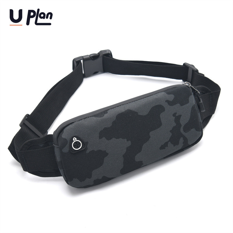 UPLAN กระเป๋าคาดเอวแฟชั่นสำหรับผู้ชาย กระเป๋าใส่ของพกพา กันน้ำ ผ้าออกซ์ฟอร์ด ลำลอง ยูนิเซ็กซ์ เหมาะสำหรับการวิ่ง ปั่นจักรยาน เดินป่า