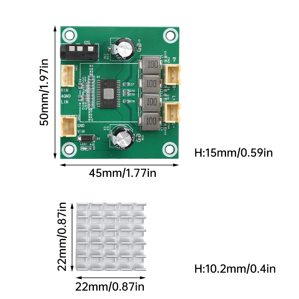 Dc5v-26v 50W + 50W 2.0 ช่องดิจิตอล Class-D สเตอริโอเครื่องขยายเสียง TPA3116