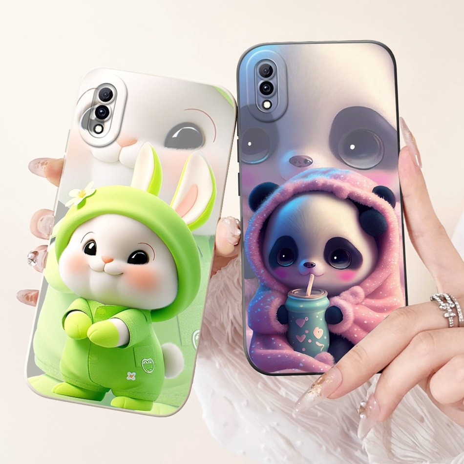 สําหรับ Vivo Y97 V1813A V1813T เลนส์ป้องกันกรณีกระต่ายน่ารักแพนด้าการ์ตูนซิลิโคนอ่อนนุ่มกรณี