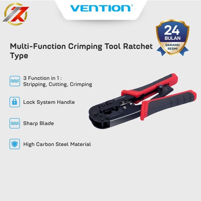 VENTION KEAB0 CRIMPING TOOL MULTI-FUNCTION RATCHET ประเภทสีดํา CRIMPING TOOL Ratchet ประเภท 8 P/6 P/