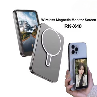 X40 Wireless Magnetic Monitor Screen for Using Phone Rear Camera for Smartphone Selfie Vlog Live Stream Video Recording