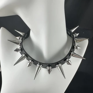 Punk Gothic Rivet Choker สร้อยคอ Harajuku หนังสีดําสร้อยคอเครื่องประดับอุปกรณ์เสริม