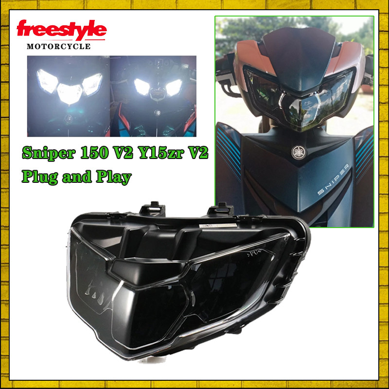 Zhipet Led ไฟหน้าโคมไฟสําหรับ Sniper 150 V2 Y15zr V2 Lc135 V8 Exciter 150 Led ไฟหน้าประกอบ PNP